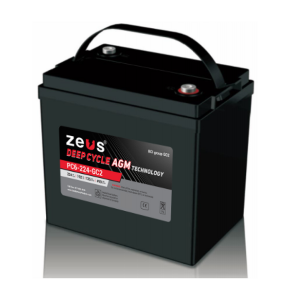 Zeus Battery Products 224AH 6V DEEP CYCLE SEALED LEAD ACID BATTERY PC6-224-GC2